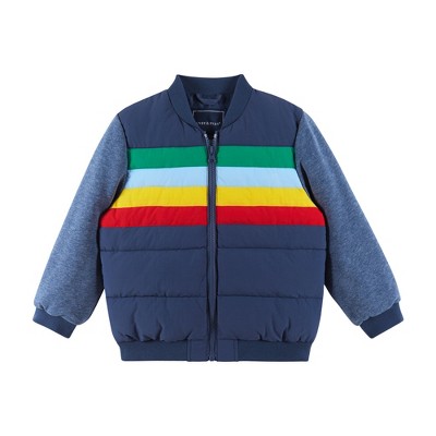 Andy & Evan  Toddler  Striped French Terry Sleeve Bomber
