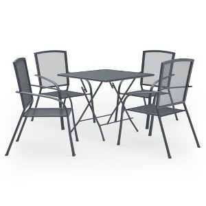 vidaXL Dining Set Anthracite Steel with e-coating and powder coating finish - 1 of 4