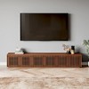 POVISON 95" Modern Wood TV Stand, Minimalist Slatted Entertainment Center,Media Console, TV Console, Perfect for 85-inch TVs - 2 of 4