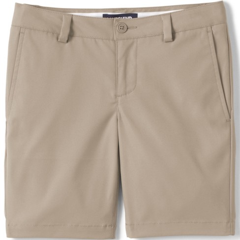 Lands' End School Uniform Kids Active Chino Shorts - 3 - Khaki