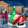 Tangkula 7 FT Inflatable Christmas Tree and Santa Claus Blow up Christmas Tree with Santa Gift Box & Dog - 2 of 4
