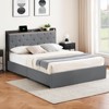 homfan Bed Frame with Charging Station Upholstered Headboard & 4 Storage Drawers,Platform Bed Frame Mattress Foundation with Wooden Slats Support - 4 of 4