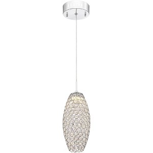 Possini Euro Design Carlier Chrome Crystal Mini Pendant 5 1/4" Wide Modern LED Clear Crystal for Dining Room Foyer Kitchen Island Entryway Bedroom - 1 of 4