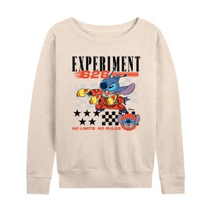 Women's - Lilo and Stitch - Stitch Racing Jersey Lightweight French Terry Wide Neck Long Sleeve Shirt - 1 of 4