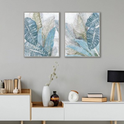 Masterpiece Art Gallery 22"x28" Coastal Floral in Blue I and II Wall Art