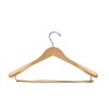 DEILSY Wide Shoulder Wooden Hangers Non Slip Pants Bar (6 Pack) - 2 of 4