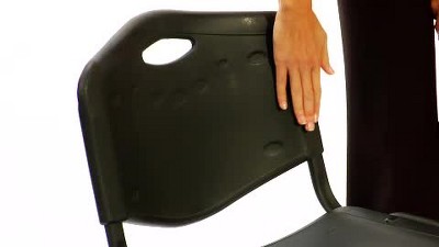 Black Powder-Coated Metal Stacking Office Chair