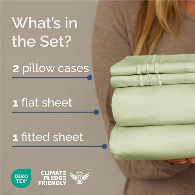 Light Sage Green Full Microfiber Deep Pocket Sheet Set