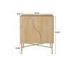 Modern 2 S-Type Wood Door Buffet Sideboard,Carved Spiral Water Ripple Finish Kitchen Entryway Storage Cabinet,Living Room Nightstand-Coolbibila - 4 of 4