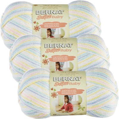 Bernat bernat softee baby yarn 3 pack bundle includes 3 patterns dk light  worsted #3 ( soft lilac)