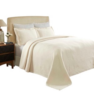 Waves Cotton Matelasse Decorative Bedspread and Pillow Sham Set by Blue Nile Mills - 1 of 4