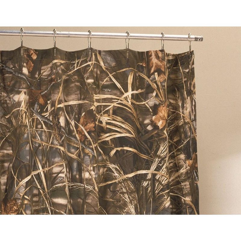 Realtree Max 4 Camo Shower Curtain, Shower Curtain for Bathroom - Elevate your Bathroom with Farmhouse, Rustic, Hunting Camouflage Decor Bath Curtains, 2 of 4