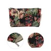 Unique Bargains Multifunctional Flower Handheld Makeup Bag Black Green 1 Pc - 3 of 4