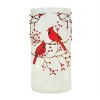 Candle Holder Set, Frosted Glass Cardinal Votive – 8"H Christmas Decor with Beaded Accents, Set of 6 By Melrose - 3 of 3
