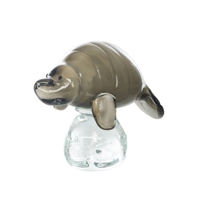 Beachcombers Gray Glass Manatee Figurine
