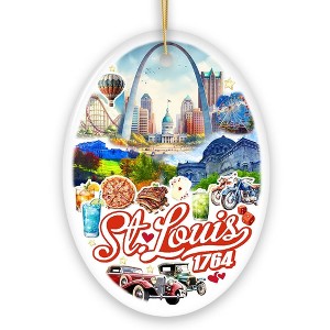 Spectacular St. Louis City Ceramic Art Ornament, Vintage Missouri Souvenir and Christmas Decor| OrnamentallyYou - 1 of 4