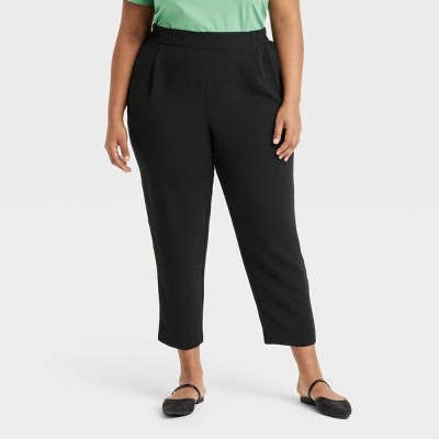 Women's Signature Crepe Tapered Ankle Pull-On Pants - A New Day™