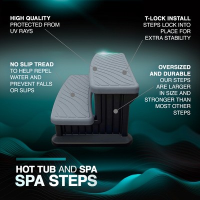 Light Grey and Black Resin Spa & Hot Tub Steps