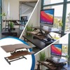 Mount-It! Electric Adjustable Stand Up Desk Converter | 38 in. Wide Tabletop Motorized Standing Desk Riser w/ Keyboard Tray Fits Monitors | Walnut - 2 of 4