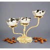 Classic Touch 3 bowl Stainless Steel Relish Dish with Gold Lotus foot - 3 of 3