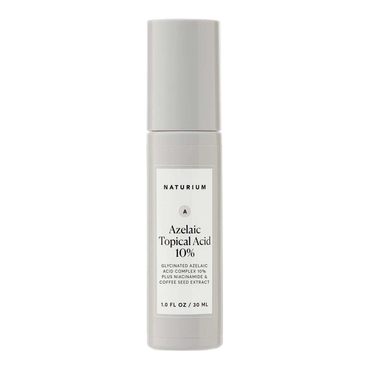 Naturium Azelaic Topical Acid 10% serum bottle on white