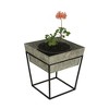 Indoor/Outdoor Arne Steel Plant Stand with Deep Galvanized Tray Black Powder Coated Finish - Achla Designs: 18" Square, No Assembly Required - 2 of 4