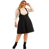 Agnes Orinda Women's Plus Size Suspender Detachable Strap Basic High Waist Overall A Line Dresses - 3 of 4