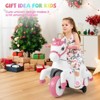 Costway 12V Kids Ride on Unicorn Toy w/ Training Wheels Music One-button Start Horse Toy - 4 of 4