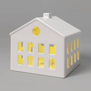 Ceramic LED Cottage House Christmas White - Threshold™ - 1 of 3