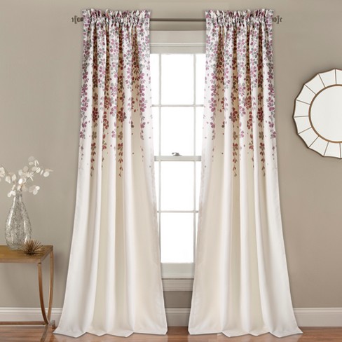 Purple Curtains Blinds Home Furniture Diy Lush Decor Flower