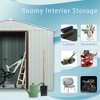 6ft x 5ft Outdoor Metal Storage Shed with Window Lockable Sliding Doors Floor Frame Waterproof Tool Storage House Spire+Window - 4 of 4