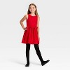 Girls' Short Sleeve Bubble Hem Dress - Cat & Jack™ Wine Red - 3 of 3