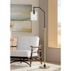Possini Euro Design Modern Industrial 62 1/2" Tall Standing Floor Lamp Downbridge Arc Black Gold Metal Brass Finish Living Room Bedroom House Reading - 2 of 4