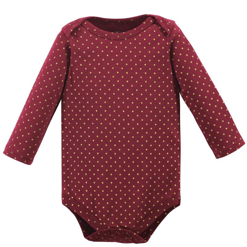 Hudson Baby Infant Girl Cotton Long-Sleeve Bodysuits 5pk, Pumpkin Spice, 5 of 10