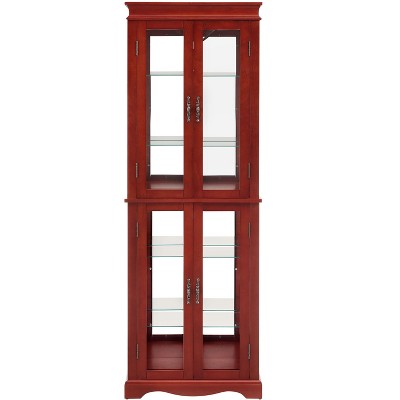 NicBex 70.08 Inch Kitchen Pantry Storage Cabinet with 4 Glass Doors and Light for Dining Room,Bathroom,Kitchen