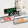 digital alarm clock with color display, electronic clock with rechargeable LED mirror, temperature date, bedroom dual alarm clock - 2 of 4