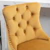 CIPACHO Contemporary Velvet Upholstered Barstools with Button Tufted Decoration and Wooden Legs, Bar Chairs,Bar stools, Set of 2 (Golden),SW2002GL - 3 of 4