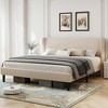 ODK Upholstered Bed Frame with Wingback Headboard, Luxurious Velvet Upholstery Platform Bed, Wooden Slat Support - Box Spring Optional - 4 of 4