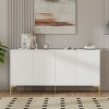 TiramisuBest Elegant Sideboard Featuring Curved Bottom Doors with Arched Groove Design in 4-Door,for Living,Entrance and Study,Beige - 2 of 4