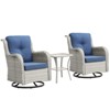Gymojoy Outdoor Swivel Chairs with Side Table Glider Chairs Set of 3 - 3 of 4