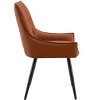 Sapphtopaz Modern Dining Chairs Set with PU Tufted Thick Upholstered Armchair with Black Sanded Legs Living Room Chairs for Dining Room - 4 of 4