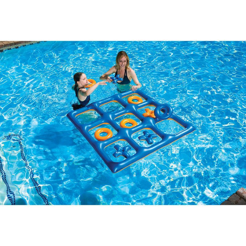 Swimline 48" Orange and Blue Reversible Tic Tac Toe Inflatable Pool Game, 4 of 9