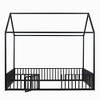 YOOCOZZ Metal House-Shaped Platform Bed Frame with Fence and Door - 3 of 4
