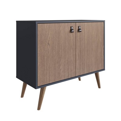 Amber Blue and Natural Eucalyptus Wood Buffet Sideboard