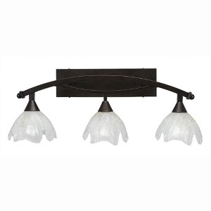 Toltec Lighting Bow 3 - Light Vanity in  Bronze with 7" Gold Ice Shade - 1 of 1