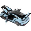 2022 Porsche 911 GT3 RS Weissach Pack Gulf Blue with Carbon Top and Hood Stripes 1/18 Diecast Model Car by Norev - 4 of 4