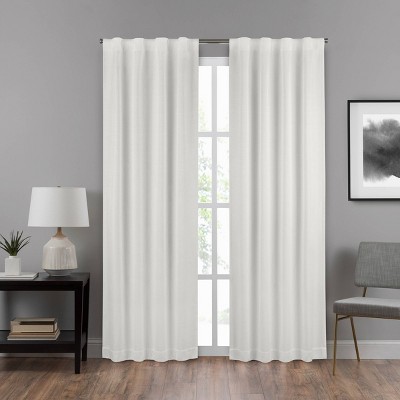 84"x40" Summit Solid Draft Stopper Room Darkening Window Curtain Panel White - Eclipse