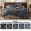 3 Pieces Linen Soft & Cozy Duvet Cover Linen Cotton Blend Bedding Set Tropical Plants Beige Color Cooling Bedding - 4 of 4