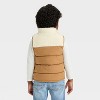 Toddler Boys' Dressy Faux Shearling Puffer Vest - Cat & Jack™ Brown - 2 of 3