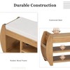 PAGED Modern Shoe Storage Bench with Lift-Top Hidden Compartment, Open Shelving Ottoman with Storage, Retro Shoe Bench with Cushion and Curved Side - 4 of 4